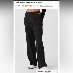 ALO Yoga Black Mid-Rise Showdown Trousers